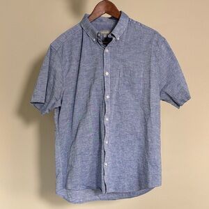 Ash & Erie Classic Short-Sleeve Button-Down Shirt in Light Blue, Size L